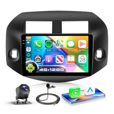 Imagem de Estéreo automotivo 4G + 128G Android 15 para Toyota Rav4 2007-2012, sem fio, CarPlay, Android Auto, tela sensível ao toque HD de 10,1 polegadas, estéreo automotivo com GPS, WiFi, Bluetooth 5.0, FM, 32