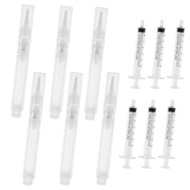 Imagem de 6 pincéis de tinta de retoque recarregáveis, canetas de retoque de plástico PP prensáveis com tampa de mola, caneta de reparo de parede para paredes, móveis e outros trabalhos de retoque