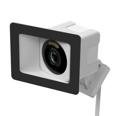 Imagem de Teccle Suporte de janela angular para Wyze Cam V4, inclina 20 graus em todas as direções, através da câmera de uso da janela v4, fácil monitoramento interno de áreas externas (branco, pacote com 1)