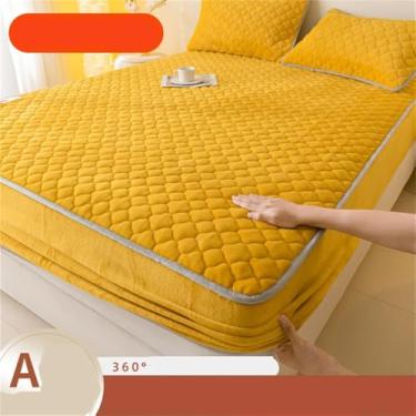 Imagem de Protetor de colchão grosso, tamanho Queen, Casal, Solteiro, com elástico, antiderrapante, cor sólida, 10, 150x200x30cm, 1 peça