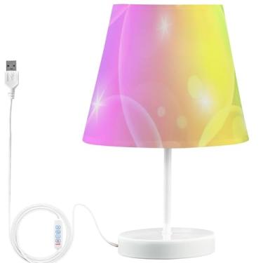 Imagem de TSENQUE Candeeiro de mesa USB de desenho personalizado fofo regulável romântico arco-íris brilhante luminoso lâmpadas de cabeceira para mesinhas de cabeceira led aconchegante lâmpada de berçário para