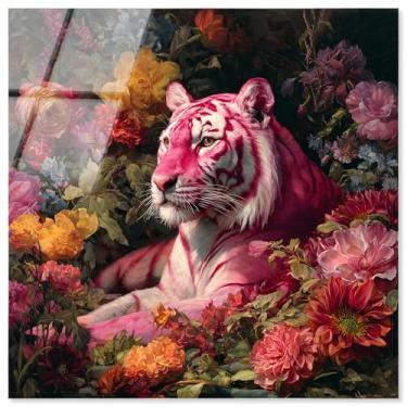 Imagem de Rei das Dálias II Impressão acrílica moderna decoração de parede por Notoriart, pronto para pendurar, 12 x 12