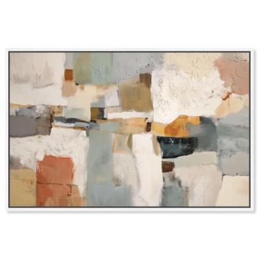 Imagem de Color Field Intersect I Impressão em tela Boho Wall Decor por Art Remedy, moldura branca, 38 x 25 cm