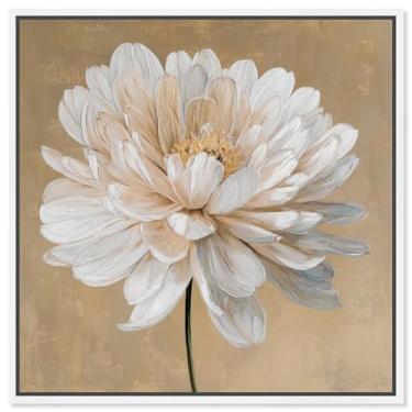 Imagem de White Radiance I Canvas Print Floral Wall Art por Art Remedy, moldura branca, 50 x 50 cm