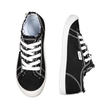 Imagem de Tênis de lona com suporte de arco, bico anticolisão, palmilhas confortáveis, taxa de ajuste de 98%, Blackc05, 38