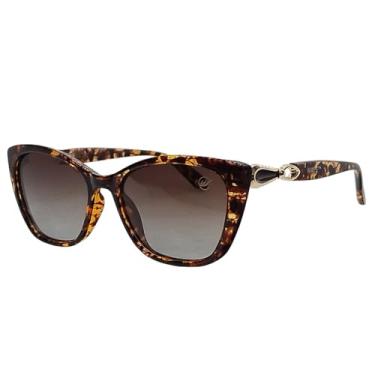 Imagem de Óculos de Sol Feminino Sevilha Polarizado UV400 Tartarugada (Marrom degradê)