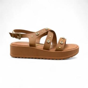 Imagem de Sandália Vizzano Flatform Feminina Pedraria 6492.330 Camel 39-Feminino