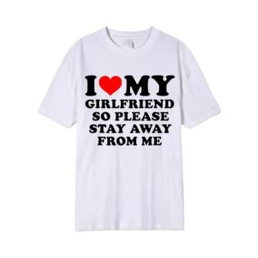 Imagem de Camiseta Unissex Com Estampa 'Eu Amo Meu Namorado(a)' Presente Para Na