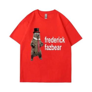 Imagem de Camiseta Unissex Oversized Engraçada Com Meme Frederick Fazbear, Camis