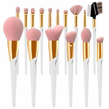 Imagem de Conjunto de pincéis de base, corretivo, pincel de pó, pincel de base líquida, conjunto de pincéis de maquiagem profissional para olhos e rosto,