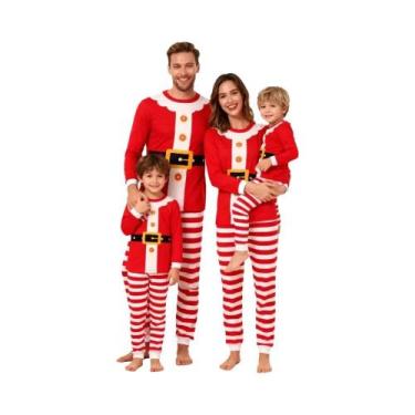 Imagem de Conjunto De Pijamas De Natal Para Família Com Estampa De Papai Noel, C