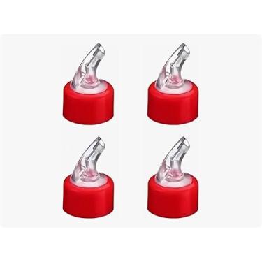 Imagem de Kit 4 Bicos Dosador Para Azeite E Vinagre 30mm Salada vermelho