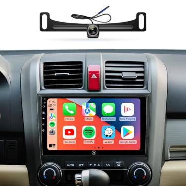 Imagem de Rádio estéreo para carro de 9 polegadas para Honda CR-V 2006-2011 sem fio CarPlay Android Auto 5G WiFi Navegação GPS Tela sensível ao toque Bluetooth FM RDS HD Câmera de backup