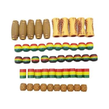 Imagem de Estilos Africanos, Contas De Dreadlock Jamaicanas Rasta, 50 Peças, Ace