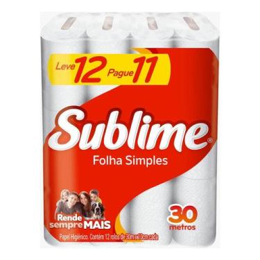 Imagem de Papel Higiênico Sublime Folha Simples 30 Metros