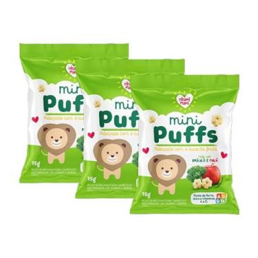 Imagem de Kit 3X: Snack Infantil Puffs Brócolis e Maçã Nhami Mami 15g