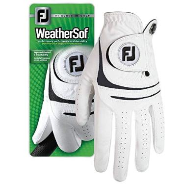 Imagem de Luva masculina de golfe FootJoy WeatherSof (para a mão esquerda), Branco, Cadet X- Large