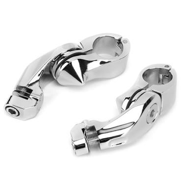 Imagem de KIMISS Montagem de Pegs de pé de Estrada Curta de Prata Ajustável para Ajuste para Flhtcu 1984-2019, Suporte de Apoio para Os Pés para Uma Equitação Confortável