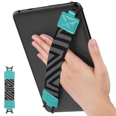 Imagem de MoKo Alça de mão de segurança para tablet de 9 a 11 polegadas, iPad/iPad Pro/iPad Air/Kindle Fire HD/Samsung, alça de mão versátil de alta elasticidade, suporte de dedo leve, turquesa