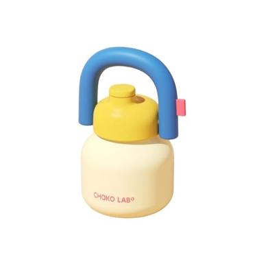 Imagem de CHAKO LAB Garrafa de água com canudo e alça de transporte | Forro de cerâmica a vácuo de boca larga | Reutilizável, à prova de vazamento e livre de BPA | 940 ml (bolo)