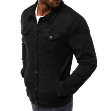 Imagem de Jaqueta Sarja Masculina Com Bolsos - TLT, Preto jeans2, G