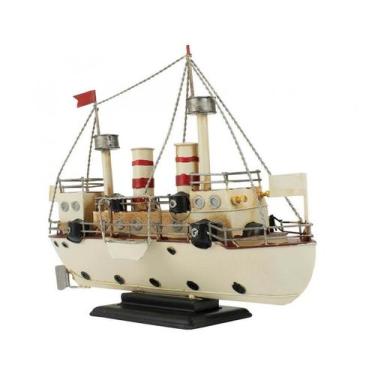 Imagem de Navio Titanic Branco 28x10x33cm Estilo Retrô - Vintage - Tasco