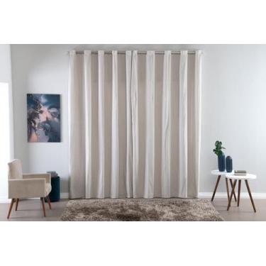 Imagem de Cortina de Tecido Rústico Premium para Sala Quarto Escritório Porta Ba