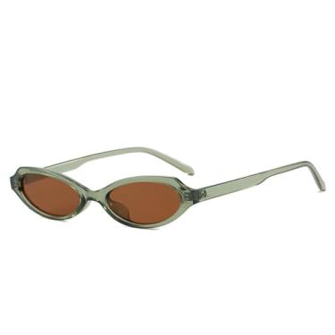 Imagem de Óculos de Sol Punk com Armação Pequena Estilo Olho de Gato, Unissex, Proteção UV400, Ideais para Esportes ao Ar Livre, Corrida e Ciclismo, nas Cores Verde e Marrom