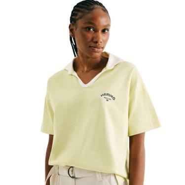 Imagem de Camisa Polo Hering Feminina Oversized em malha Binada-Feminino