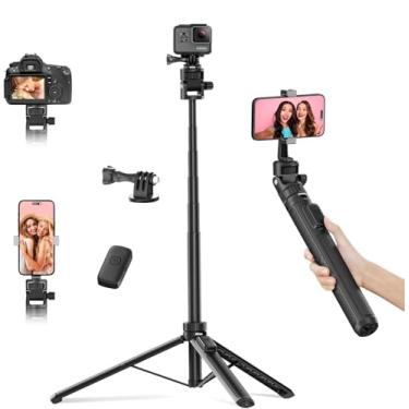 Imagem de Jishane Tripé de 70 polegadas para câmera e iPhone, tripé extensível de bastão de selfie para Gopro, compatível com câmera de ação DJI OSMO Pocket 3/Nano/Action 5 Pro da Insta360 X5/X4/X3