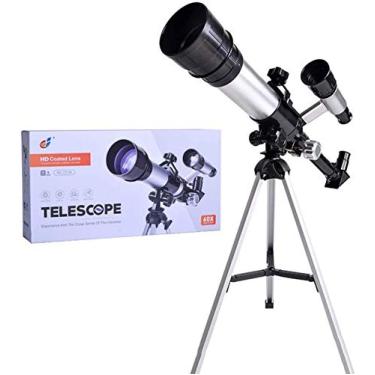 Imagem de pcagfaajmh Telescópio refrator portátil, abertura de 50 mm, 360 mm, para crianças e adultos, telescópio refratário astronômico, totalmente revestido
