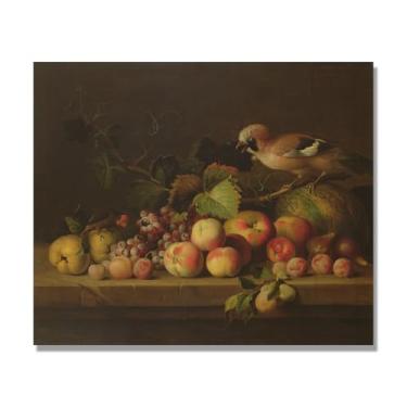 Imagem de Arte em tela vintage de frutas mortas, pintura clássica de cozinha country, decoração de parede de casa de fazenda quente para sala de jantar e cozinha. A17. 30x36cm-11,8x14,2 pol. Somente tela