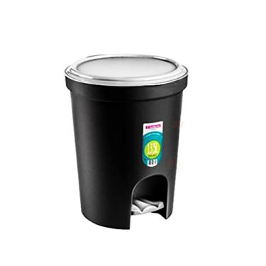 Imagem de Lixeira 13,5l Plástica Tampa Com Pedal Cesto Lixo Cozinha Banheiro - SR275/20 Sanremo - Preto