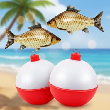 Imagem de Jetec 6 peças de decorações de festa de aniversário de pesca, incluindo 81 cm, 2 bolas infláveis de pesca, 83 cm, 4 balões de peixe para pescadores, aniversário, piscina, quintal, decoração