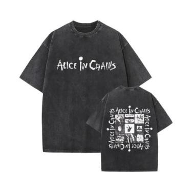 Imagem de Camiseta Vintage Masculina Da Banda De Rock Alice in Chains, Estilo Y2