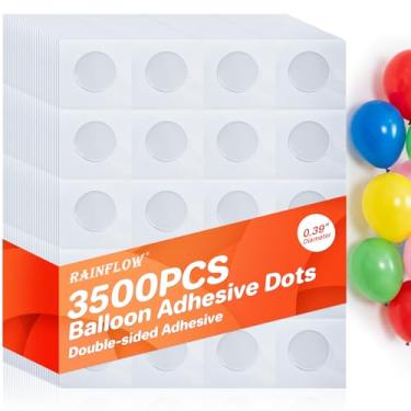 Imagem de RAINFLOW 3500 Balloon Glue Dots Clear Double Sided Adhesive Dots – Removable Sticky Dots for Balloon Arch Kit, Balloon Tape Wall Hanging, Party Decorations for Wedding Event DIY Crafts