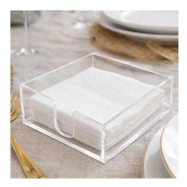 Imagem de Porta Guardanapos Horizontal Acrílico 13X13 cm Bar Restaurante Casa Co
