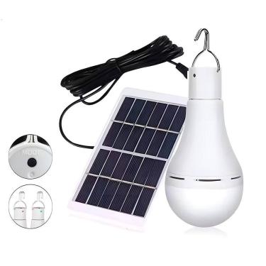 Imagem de Lâmpada Bulbo Led, Com Painel Solar, 7W, A Prova D`Água