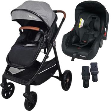 Imagem de Carrinho de Bebe Bebe Conforto Passear Baby Apolo 3 em 1 Cinza