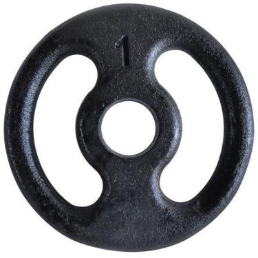 Imagem de Anilha Fitness Ferro Pintada Academia Musculação Treino 1Kg