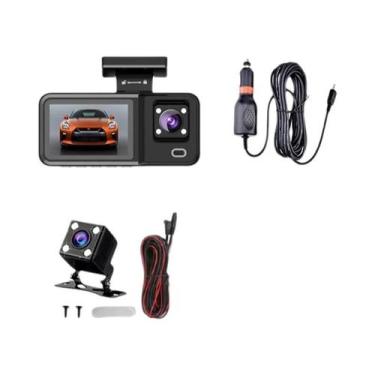 Imagem de Câmera Veicular WiFi 1080P Com 3 Câmeras, Gravador DVR Para Veículos, 