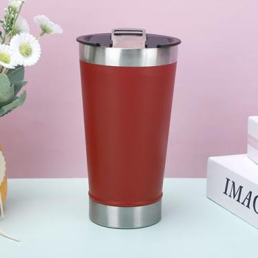 Imagem de Copo Térmico Inox de Cerveja Café Chá Com Tampa Conservável Frio ou Qu