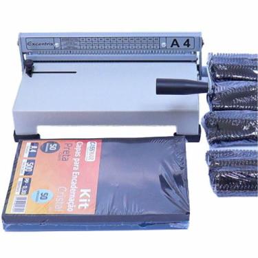 Imagem de Kit Encadernação Encadernadora Espiral A4-X + 100 Capas + 100 Espirais