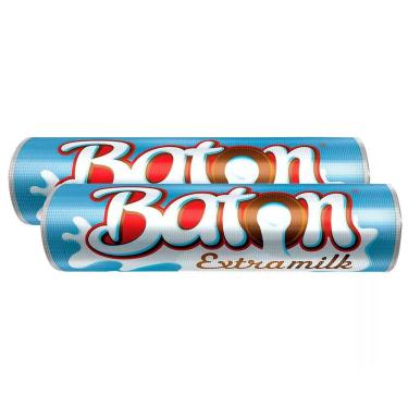 Imagem de Kit 2 Chocolate Garoto Baton Recheado Extramilk 16g