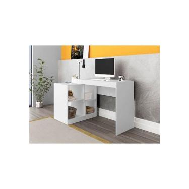 Imagem de ME 403-Escrivaninha com nichos, DJD. Branca - DJD MOVEIS