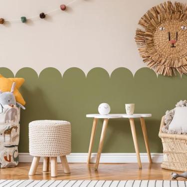 Imagem de Fuutreo 6 peças de estêncil adesivo de vinil de 4,8 m para parede, borda recortada removível, estêncil de parede autoadesivo para decoração de parede para casa, sala de estar, berçário, boêmia