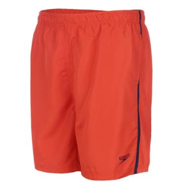 Imagem de Bermuda Masculina, Speedo, Basic Tape, Microfibra com faixa Lateral Contrastante e Sunga Interna, tamanho GG - Laranja/Azul