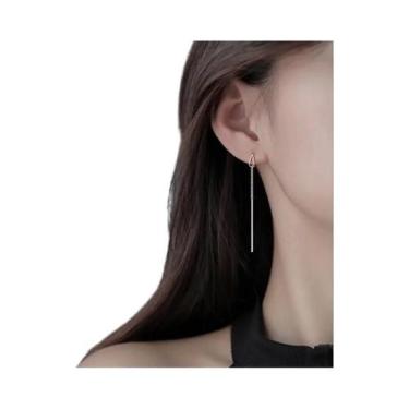 Imagem de Brinco De Pressão Em Prata Com Cristal E Franja Para Mulheres, Joia Br