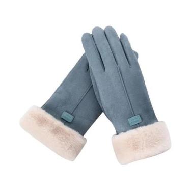 Imagem de Luvas Térmicas Femininas De Inverno Com Forro De Lã E Proteção Contra 