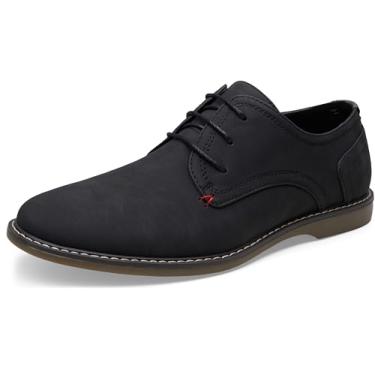 Imagem de JOUSEN sapato social masculino Oxford camurça casual bico simples Oxfords clássico formal Derby, Suede Dress Shoes-615-black, 10.5